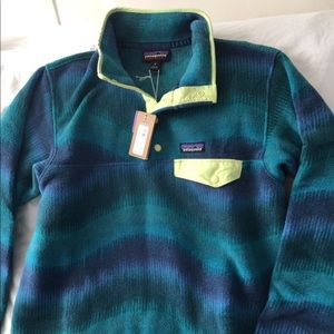 RARE NWT PATAGONIA medium SYNCHILLA FLEECE GREEN AUORA COLLECTIBLE FLEECE
